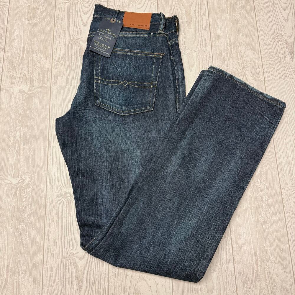 Lucky Brand 363 Vintage Straight Jeans Mens 29x32 Dark Wash Denim NWT